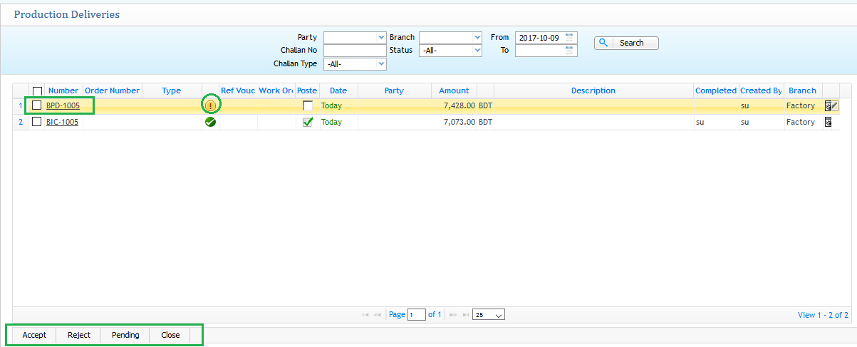 Approval Layer of Billet Production Delivery